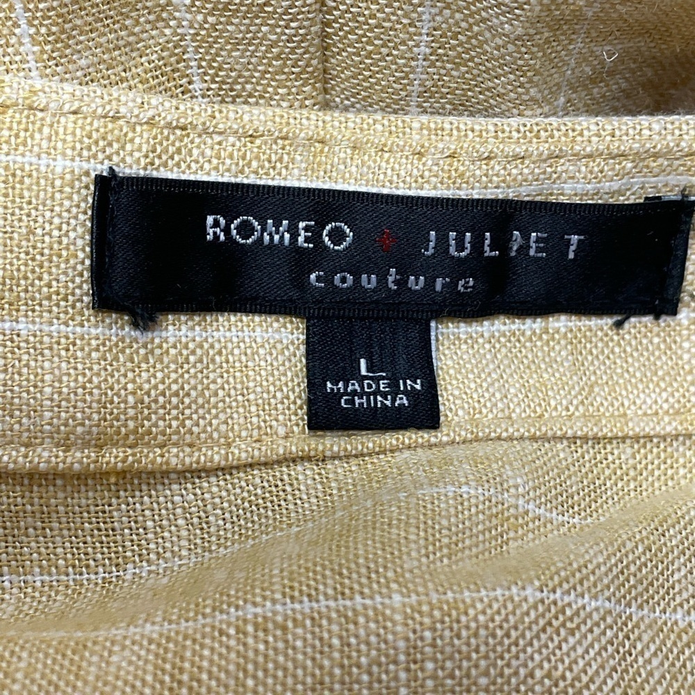 Romeo & Juliet Couture Yellow Linen Blend Jumpsuit Large - Picture 5 of 9